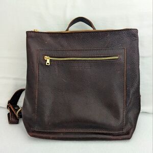 Portland Leather Goods Tote Backpack in color "Cold Brew"